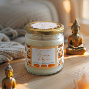 Vela Sonrisa de Buda - Naranja Dulce, Cedro, Azahar y Ámbar