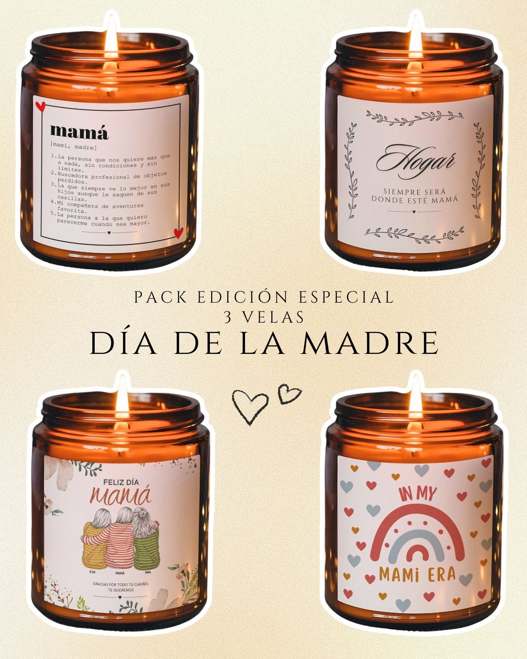 Pack Regalo para mamá - 3 velas