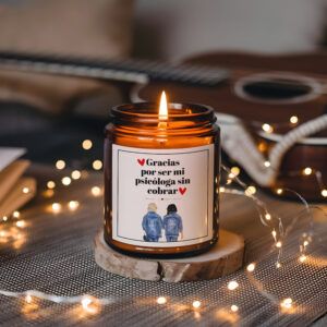 Vela personalizada para amigas – “Gracias por ser mi psicóloga sin cobrar”