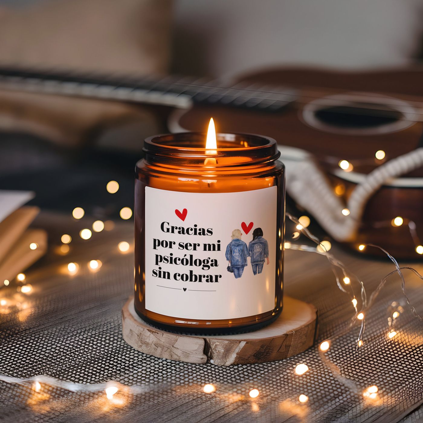 Vela regalo para amigas – “Gracias por ser mi psicóloga sin cobrar”