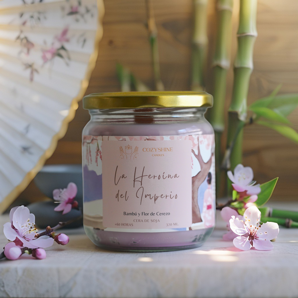 Vela Bambú y Flor de Cerezo - La Heroína del Imperio