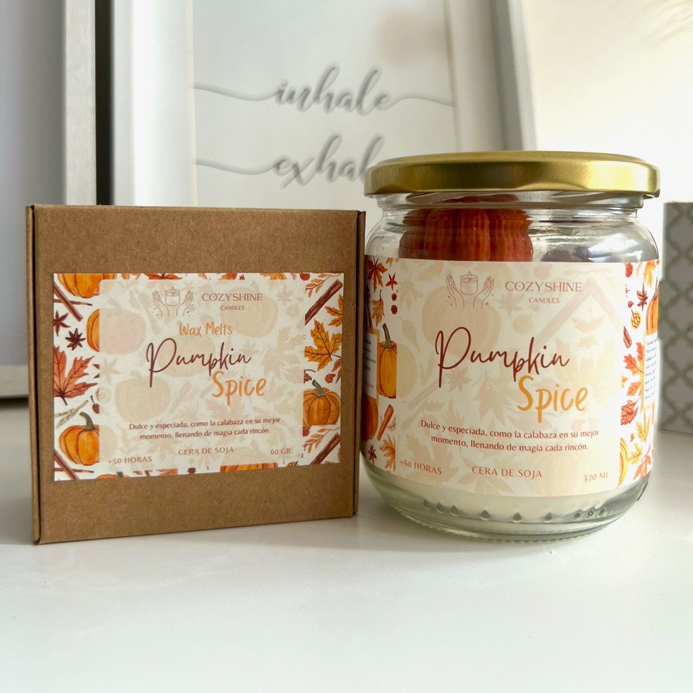 Pack Pumpkin Spice – Calabaza Especiada - Vela y Wax Melts