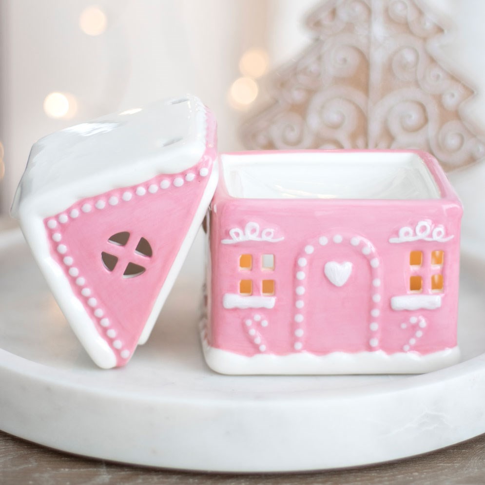 Quemador de Wax Melts Casita de Jengibre Rosa - Imagen 2