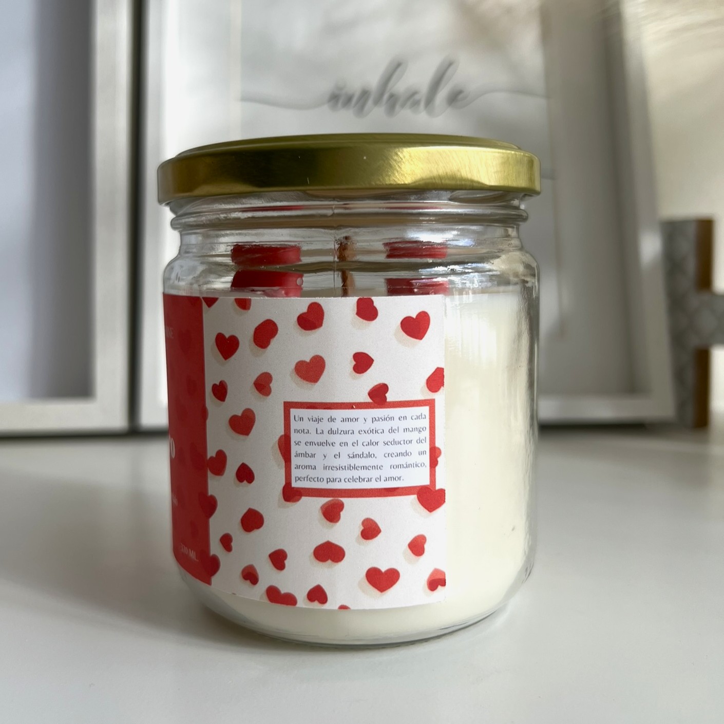 Vela Te Quiero - Mango, Ámbar y Sándalo - Colección San Valentín - Imagen 3