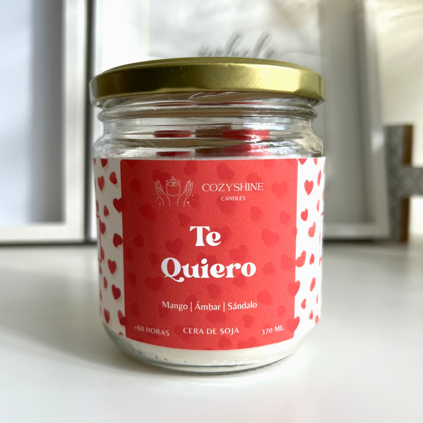Vela Te Quiero - Mango, Ámbar y Sándalo - Colección San Valentín