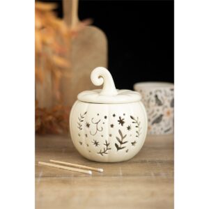 Quemador de Wax Melts Calabaza Folk Blanca