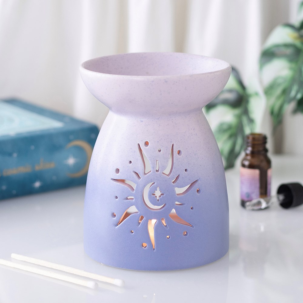 Quemador de Wax Melts Sol y Luna Morado