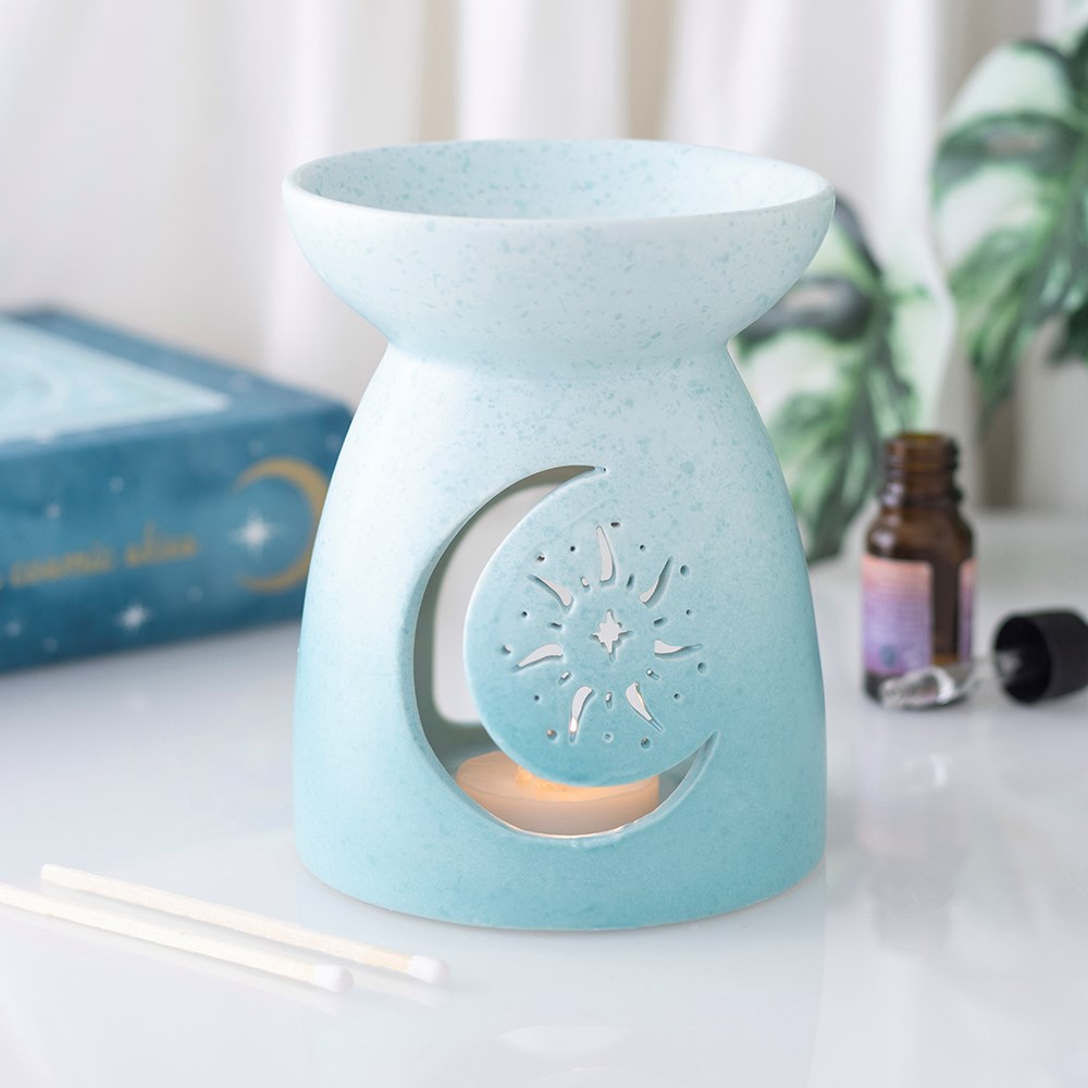Quemador de Wax Melts Luna Azul Turquesa